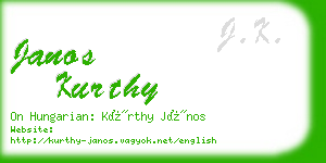 janos kurthy business card